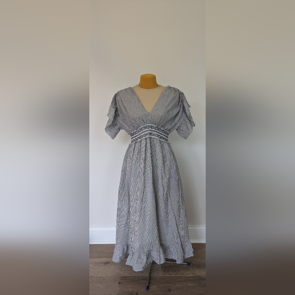 Max Studio sz XL black & white Boho lightweight dress with 2 pockets